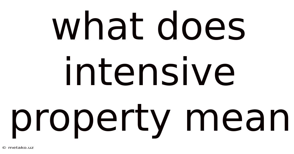 What Does Intensive Property Mean