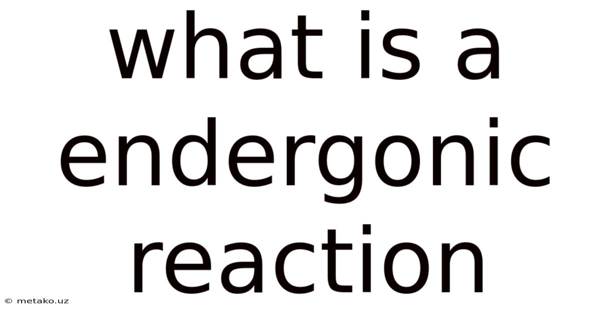 What Is A Endergonic Reaction