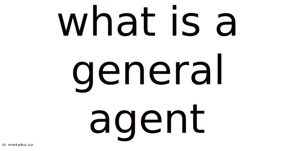 What Is A General Agent