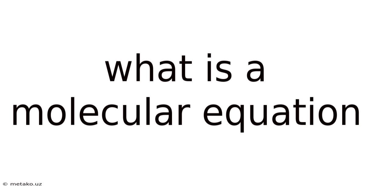What Is A Molecular Equation