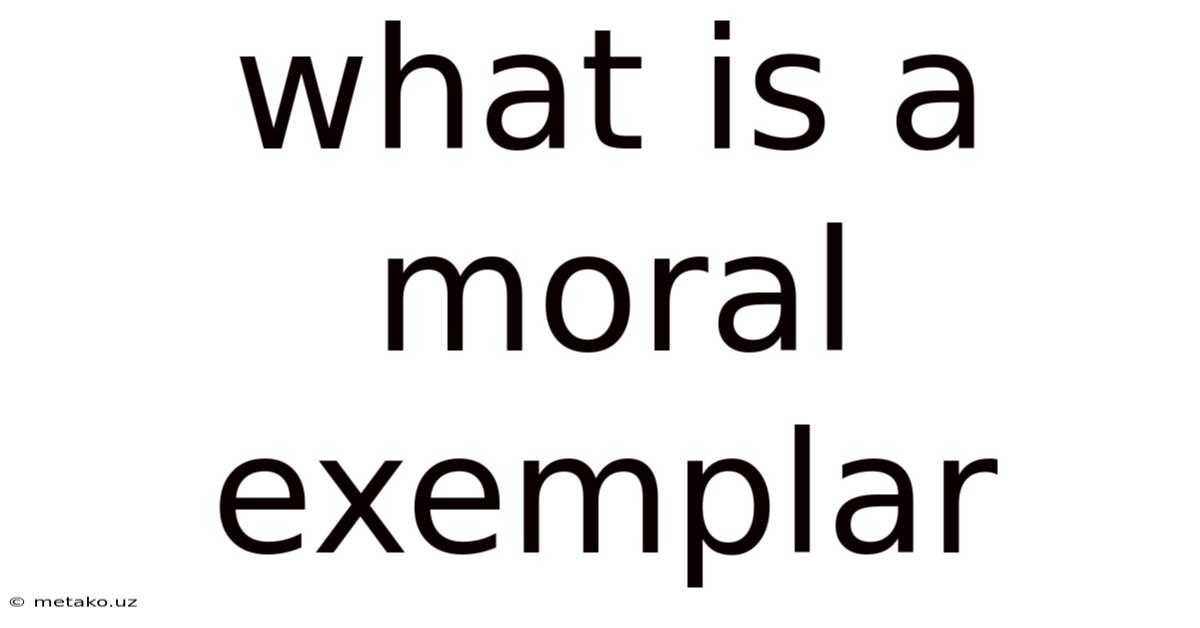 What Is A Moral Exemplar
