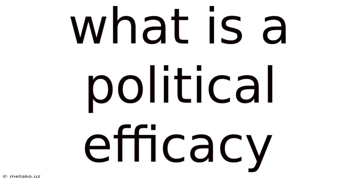 What Is A Political Efficacy