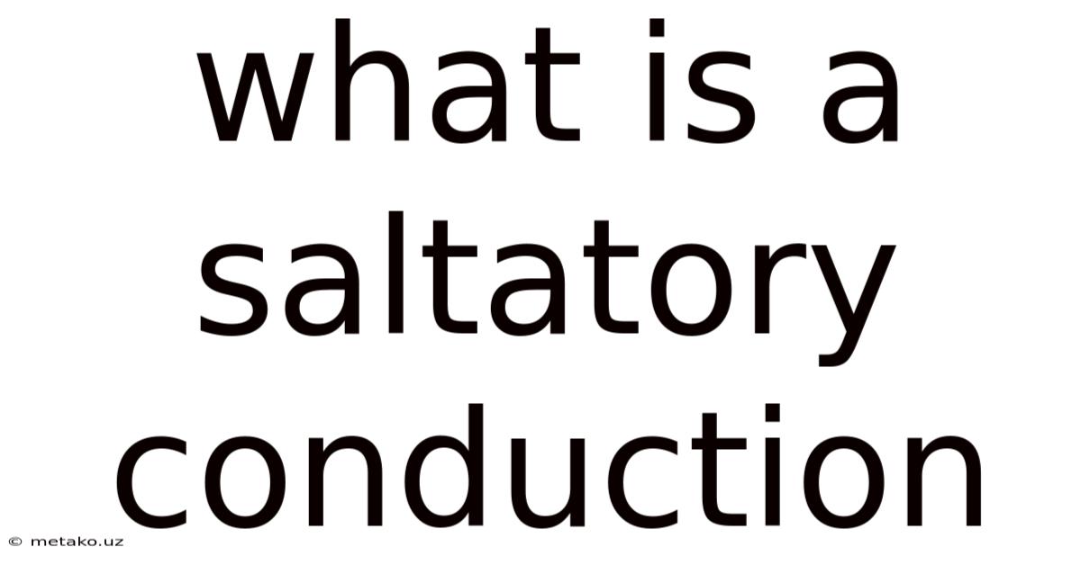 What Is A Saltatory Conduction