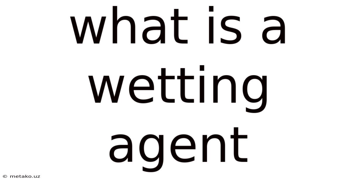 What Is A Wetting Agent
