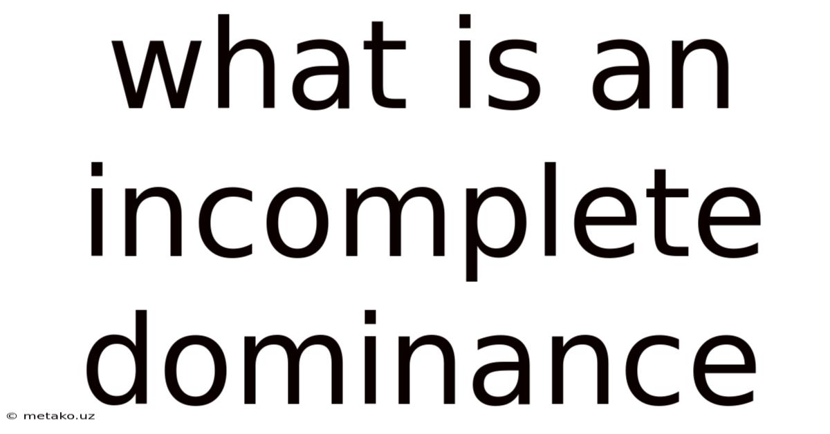 What Is An Incomplete Dominance