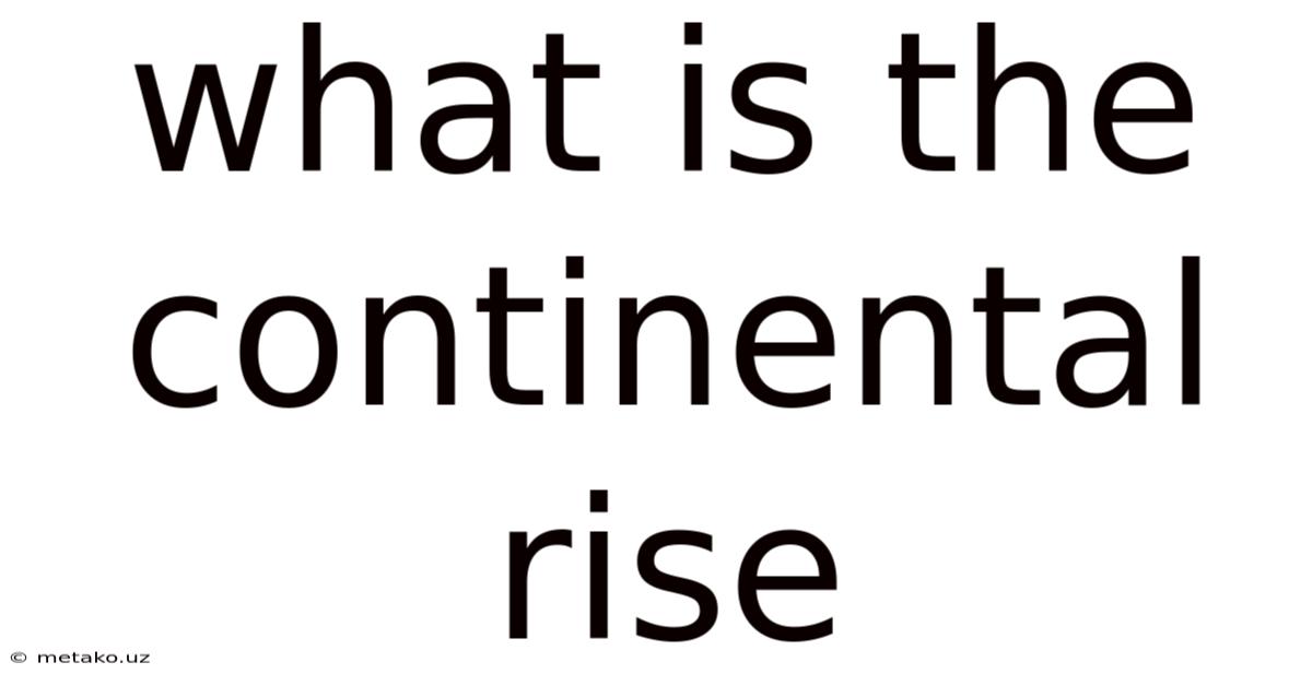 What Is The Continental Rise