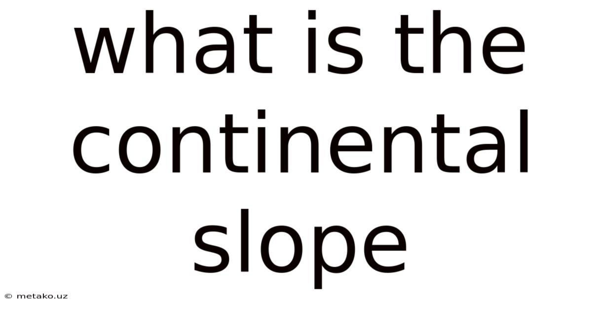 What Is The Continental Slope