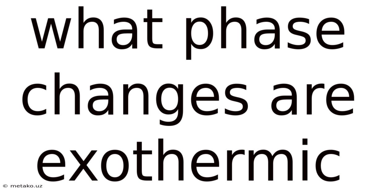 What Phase Changes Are Exothermic