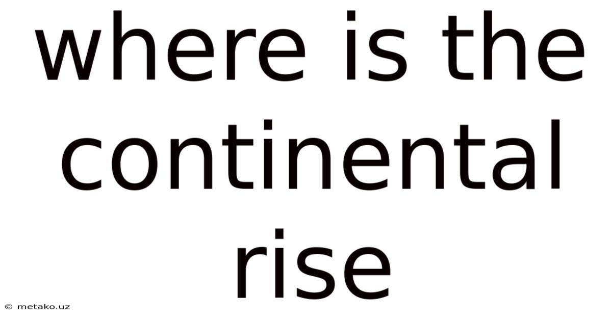 Where Is The Continental Rise