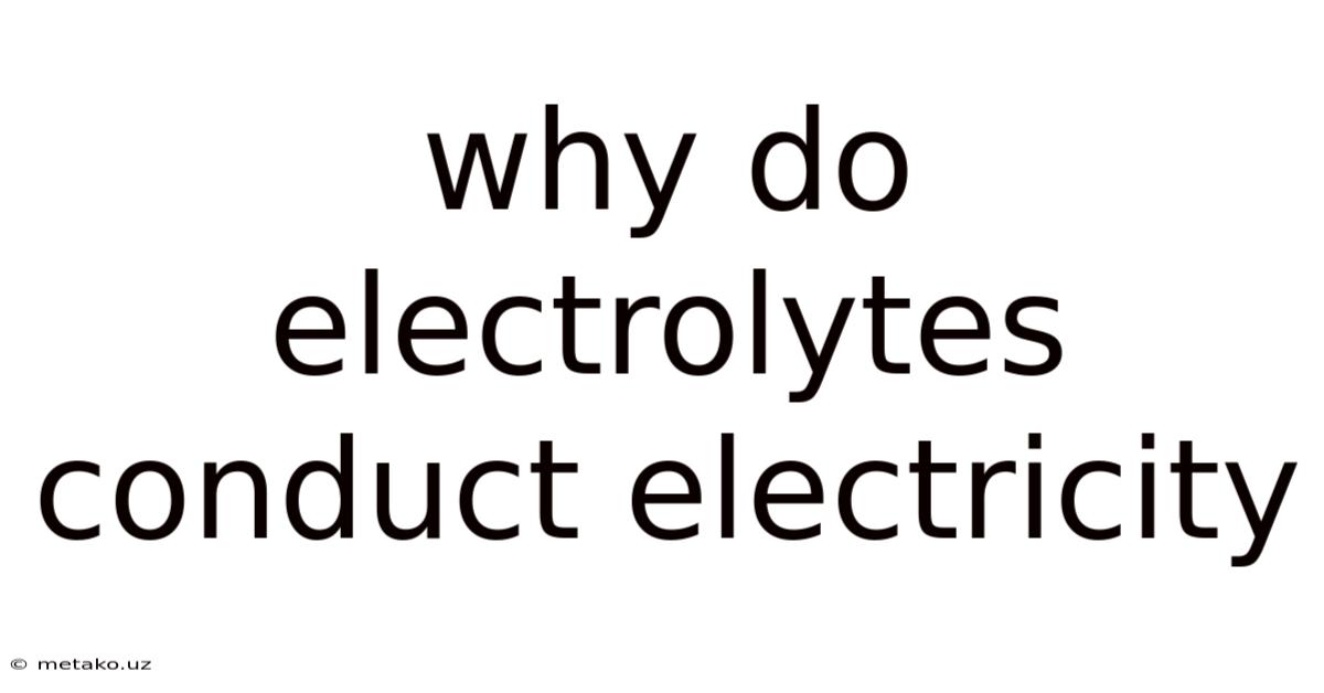 Why Do Electrolytes Conduct Electricity